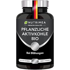 Aktivkohle BIO – DETOX PURECOAL® patentierte Formel – aus französischem Kastanienholz – gegen Blähungen, Völlegefühl – 60 vegane Kapseln – Nutrimea