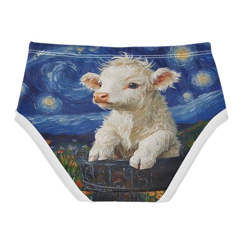 Cute Baby Highland Cow Basket Van Gogh Starry Night Toddler Girls's Underwear 2T 202b85872