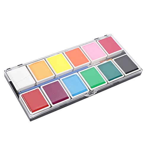 Kit de pintura facial DIY tintas de pele 12 cores de secagem rápida fácil de limpar para o Natal par