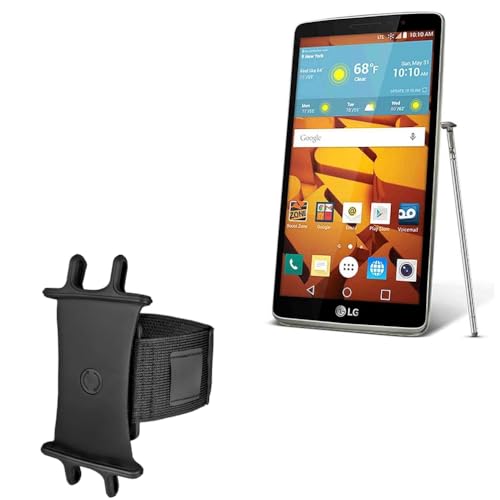 BoxWave Holster Compatible with LG G Stylo (CDMA) - ActiveStretch Sport Armband, Adjustable Armband for Workout and Running - Jet Black