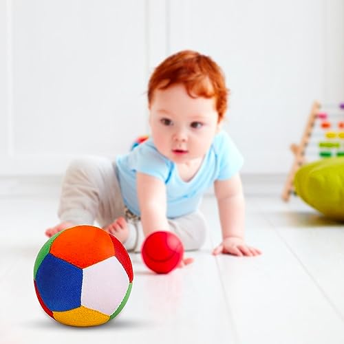 Image of EITHEO Plush Soft Baby Ball Toy for Kids | Soft Fabric Sensory Football | 12 cm Colorful Stuffed Ball for Babies, Toddlers & Children | Indoor Play, Motor Skill Development | Multicolor