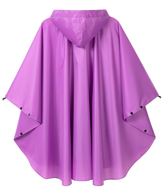 Image of salamra Rain Poncho Jacket - Hooded Waterproof Raincoat with Pocket for Women Men Adults
