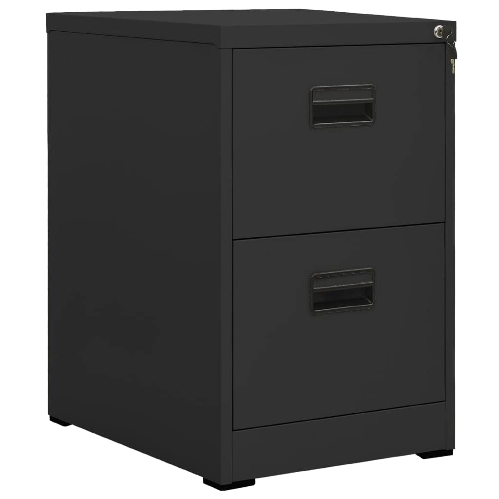ASerZenith White Steel Lockable 2 Drawer Filing Cabinet For Legal And A4 Files 46X62X72.5 Cm Secure Storage Solution For Home Or Office.,Anthracite-46 X 62 X 72.5 Cm