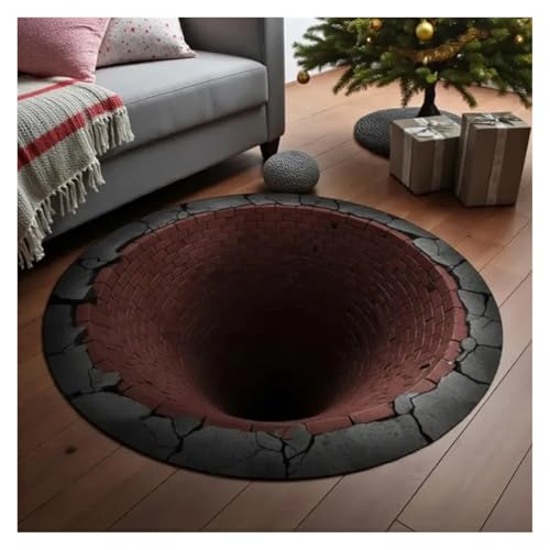 Tapis illusion d'optique à trous effet 3D rond Color3 - 3