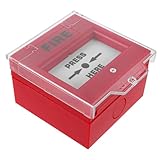 Ciieeo Notausgangs Feueralarmknopf mit Glasbruchsensor und Schutzhaube Manueller Alarmknopf für Brandschutz und Einbruchmeldung in Wohn und Geschäftsräumen