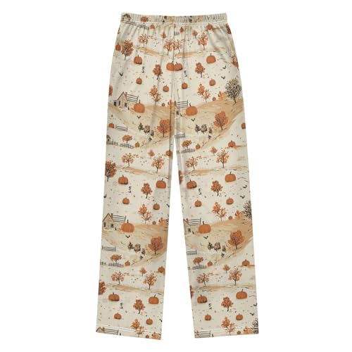 Fall Farmhouse Pumpkin Boys Pants for Kids Jogger Pants with Pockets S2
