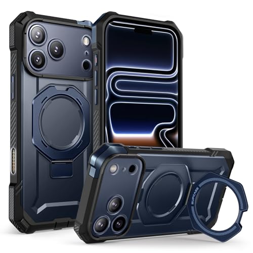 SUPCASE for iPhone 17 Pro Max Case with Kickstand (Unicorn Beetle Grip), [Camera Control Cover] [Compatible with MagSafe] [Military-Grade Drop Protection] Heavy Duty Magnetic Phone Case, Azu