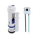 Lychee Light Dual Flush Valve & Push Button Replacement Parts and Assembly Fits Geberit & kohler Split Toilet Parts, with Top Push Button,Universal Toilet Tank Spare Kits White,2 Inches (11" Height)