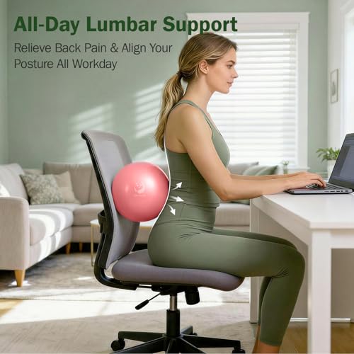 Image of Slim Panda 9 Inch Pilates Ball - Anti-Burst Mini Yoga Ball with Needle Valve Pump - Small Exercise Core Ball for Barre, Stability & Physical Therapy