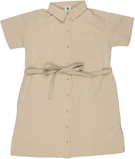 Amazon T2 半袖シャツワンピース 子供服 女の子 キッズ ガールズ ペアルック リンクコーデ 半袖 半袖ワンピース シャツ ワンピ シャツワンピース 羽織り ガウン 子供 親子 親子コーデ プチプラ T2 ティーツー ワンピース チュニック 通販