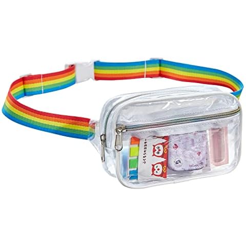 Clear Fanny Pack,Clear Bag Stadium Approved,Clear Crossbody Fanny Pack for Women Men,Small Waist Pouch for for Concerts, Music Festivals, Games Cover
