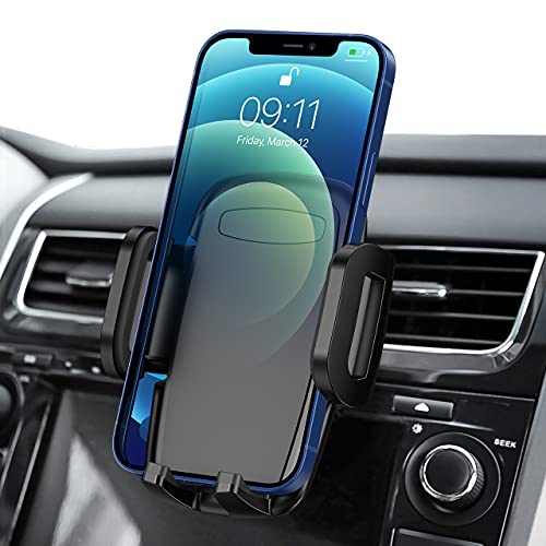 Car Phone Holder Mount, Air Vent Phone Mount, 3-Level Adjustable Clip, Upgrade Clamp Arm, One Button Release, Rotatable Phone Mount Compatible with iPhone 12 11 Pro MAX XS XR 8 7 6Plus Galaxy S20 Etc