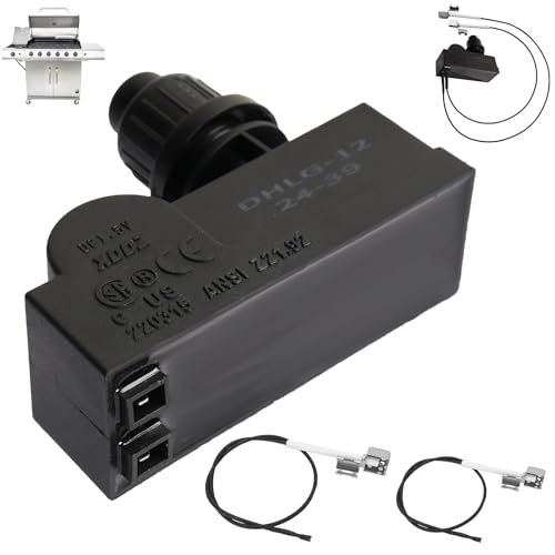 Image of DHLG-12 Grill Igniter Kit for Charbroil Grill Replacement Parts, 2-Outlet Push Button Electronic Ignition Module with Wires for Charbroil G432-8S01-W1 G470-5503-W1 Grill Parts, AAA Battery Required