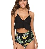 Top: este traje de baño de dos piezas sumergir el sujetador de bikini con push up muestra tu curva, el diseño de espalda baja te hace aún más sexy.