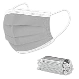 50 Pcs Disposable Face Masks Gray Face Mask Disposable Adjustable Safety Face Masks for Men Women Ad