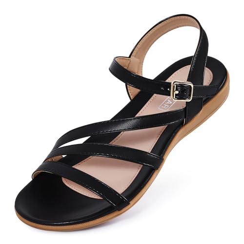 Image of Flat Sandals for Women Dressy - Comfortable Summer Strappy Sandal