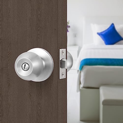 Faankiton Privacy Keyless Lock Set Stainless Steel Interior Door Knobs - Image 4