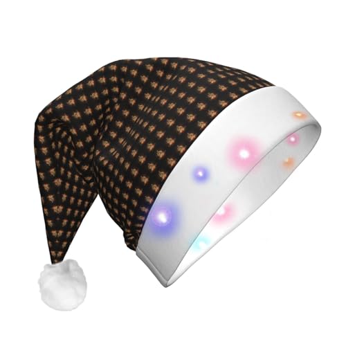 Bkdogkt Gorro de Navidad con luces para hombre y mujer, diseño de símbolo de música, para Halloween, Navidad, suministros para fiestas