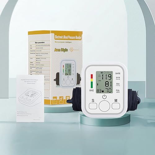 Image of Digital Blood Pressure Monitor for Upper Arm with Large LCD Display, Hypertension Indicator, 2 User Memory (90 Readings), Pulse Rate & Heartbeat Detection - Automatic BP Machine