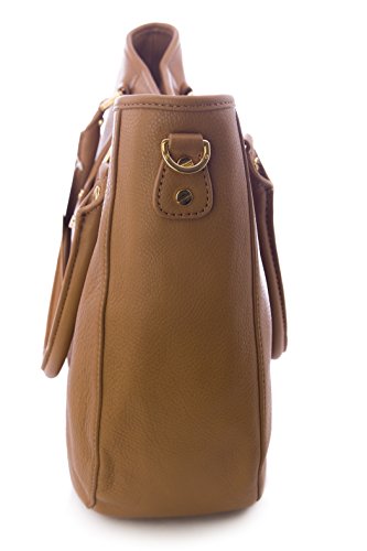 Tory Burch Amanda Classic Handle Leather Hobo Shoulder Bag Crossbody (Royal Tan)