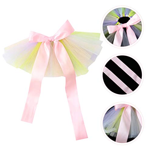 ULTECHNOVO Tule Tutu para Cães Gatos Flor Tutu Saia de Gaze Com Voltar Bow Pet Roupas de Vestuário p
