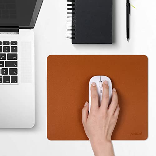 Mouse Pad, Brown Pu Leather Mousepad, 2 Pack Square Mousepads For Office Laptop, Non-Slip Rubber Base Mouse Pads For Wireless Mouse, Computer Mouse Pads For Desk… #TOP5
