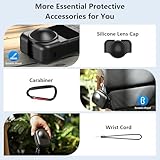 AMAZEAR Carrying Case for DJI OSMO 360 Accessories with Lens Cap, Portable Compact Storage Bag with Wrist Strap PU Leather OSMO360 Protective Case - Image 6