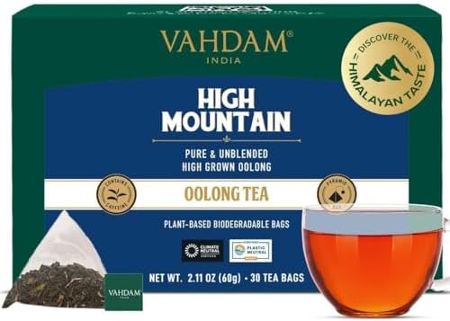 VAHDAM High Mountain Oolong Teabags(30 Count)High Grown, In Pyramid Teabags