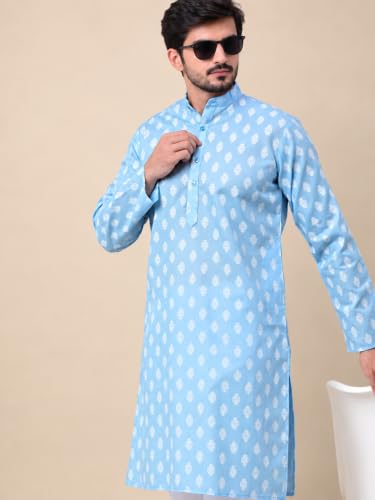 Image of Jompers Men's Cotton Floral Printed Kurtas