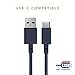 Native Union Night Cable USB-C to USB-A-10ft Ultra-Strong Charging Cable with Weighted Knot for Samsung Galaxy Z Flip3, Z Fold3, S21+, Google Pixel 6, iPad Pro (2018 & Later), iPad Air 5 (Marine)