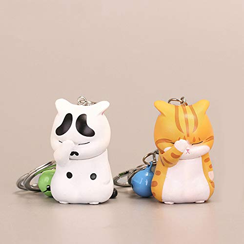 GAIORD Cat Keychain Charms, Key Ring Cute Key Chain Shy Chubby Kitten Trinket Bag Decor