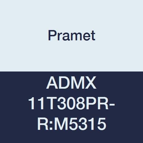 ADMX 11T308PR-R:M5315 Carbide Cast Iron Hardened Material (K25,H20) Insert for Force AD Milling Cutter, 11MM ADMX Insert, 031" Radius, CVD, 85 Degree Parallelogram, Black (Pack of 10)