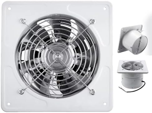 110V 8-Inch Portable Wall-Mount Kitchen Vent Fan, Metal Attic Exhaust Blower for Garage, Shop, and Home Ventilation - Efficient Through-Wall Installation