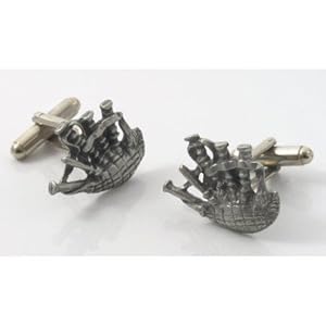 Schotse Doedelzak Tinnen Manchetknopen