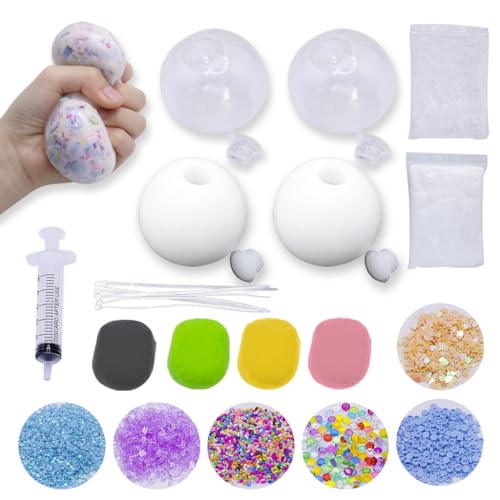 DIY Squishy Making Kit, Stress Ball Kit with Crunchy Fillers, ASMR Toy