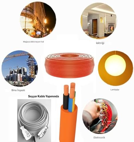 TTR CCA Çok Telli 3x1.5 mm 100 Metre Elektrik Kablosu Turuncu Renk Topraklı İletken Kablo H05VV-F - Görsel 4
