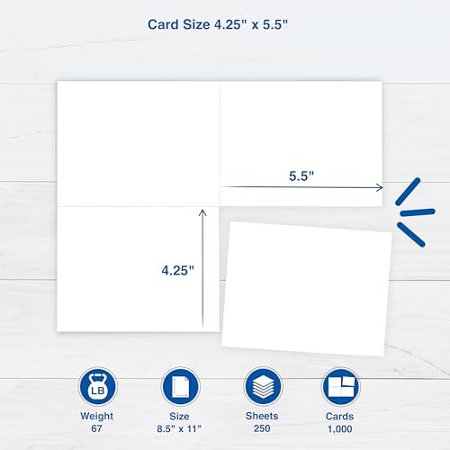 image for PrintWorks Blank Printable Postcards for Mailing & Printing - 1000 Car