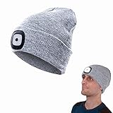 Talla única: este gorro LED está hecho de material de mezcla acrílica ultra suave y excelente aislamiento, que tiene una gran elasticidad y es reversible, se puede llevar al revés. Talla única para hombres y mujeres.