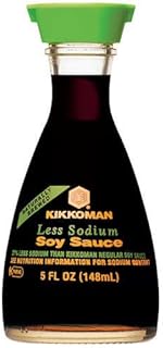 Kikkoman Less Sodium Soy Sauce Dispenser, 5-Ounce Glass Bottle (Pack of 4)