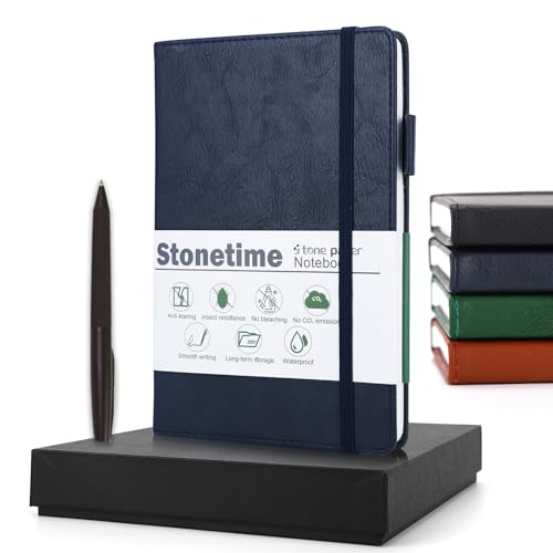 Stone Paper Waterproof Hardcover Notebook A5 Blue