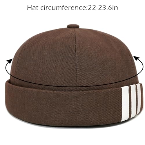 Image of Dome Brimless Hats for Women Men Beanie Docker Cap Sailor Skull Cap