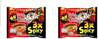 Samyang Hot Chicken 3X Spicy Instant Buldak Noodles Ramen Flavor (140 grams Pack of 2)