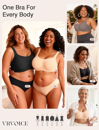 Image of Jelly Wireless Bras for Women No Underwire Push Up Seamless Full Coverage Bralettes Support Lift Everyday Bra