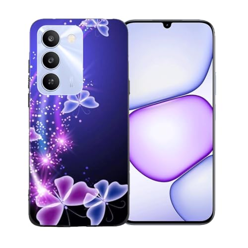 LCEHTOGYE �K�p Realme P4 Lite 5G�p�P�[�X�A�K�p Realme P4 Lite 5G (6,8")�ƌ݊����̂��钴���^�u���b�N�\�t�gTPU�V���R���Q���P�[�X�ی�J�o�[ - BST7
