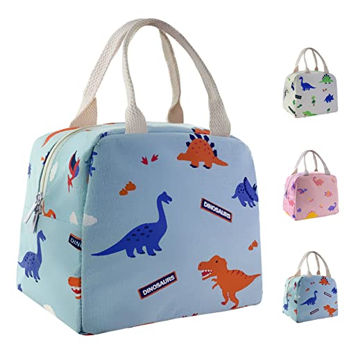 Mziart Insulated Lunch Bag For Women Men Cute Dinosaur Reusable Lunch Box Kawaii Thermal Lunch Tote Bag Meal Prep Bento Lunch Cooler Bag For Office Work Travel Picnic (Blue) #TOP7