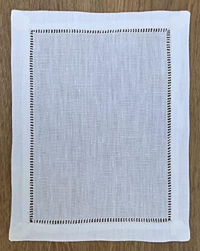 Servilletas de lino blanco 6x8 pulgadas pack 12 miniatura 5