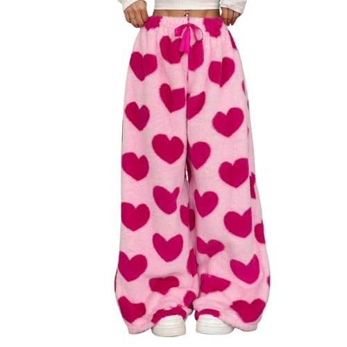 Image of Leopard Pants Women Therian Fuzzy Pajama Pants Y2k Cheetah Pants Grunge High Waisted Fluffy Pants