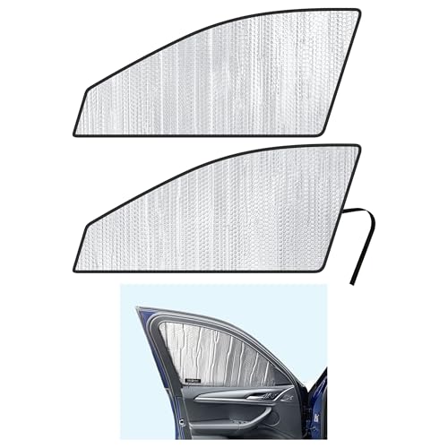Side Window Front Seat Reflective Sunshade Custom Fit for 2018 2019 2020 2021 2022 2023 2024 BMW X3 SUV, UV Reflector Sun Protection (Set of 2)