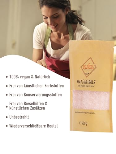 Salz & Salz Premium [Himalaya Salz] Grob & Salz Fein 400g & 900g – Steinsalz aus Pakistan ohne Zusätze – Natursalz Unbestrahlt für Salzmühle und Genießer - Rosa Kristallsalz, Ursalz, Steinsalz