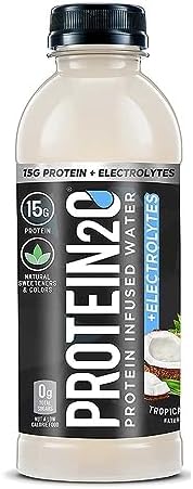 Protein2o 15g Whey Protein Infused Water, Tropical Coconut, 16.9 oz Bottle (Pack of 12)
